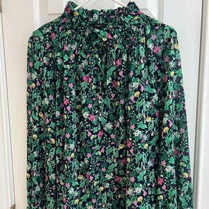 J.Crew Floral Tie Neck Blouse with Camisole - Size Large